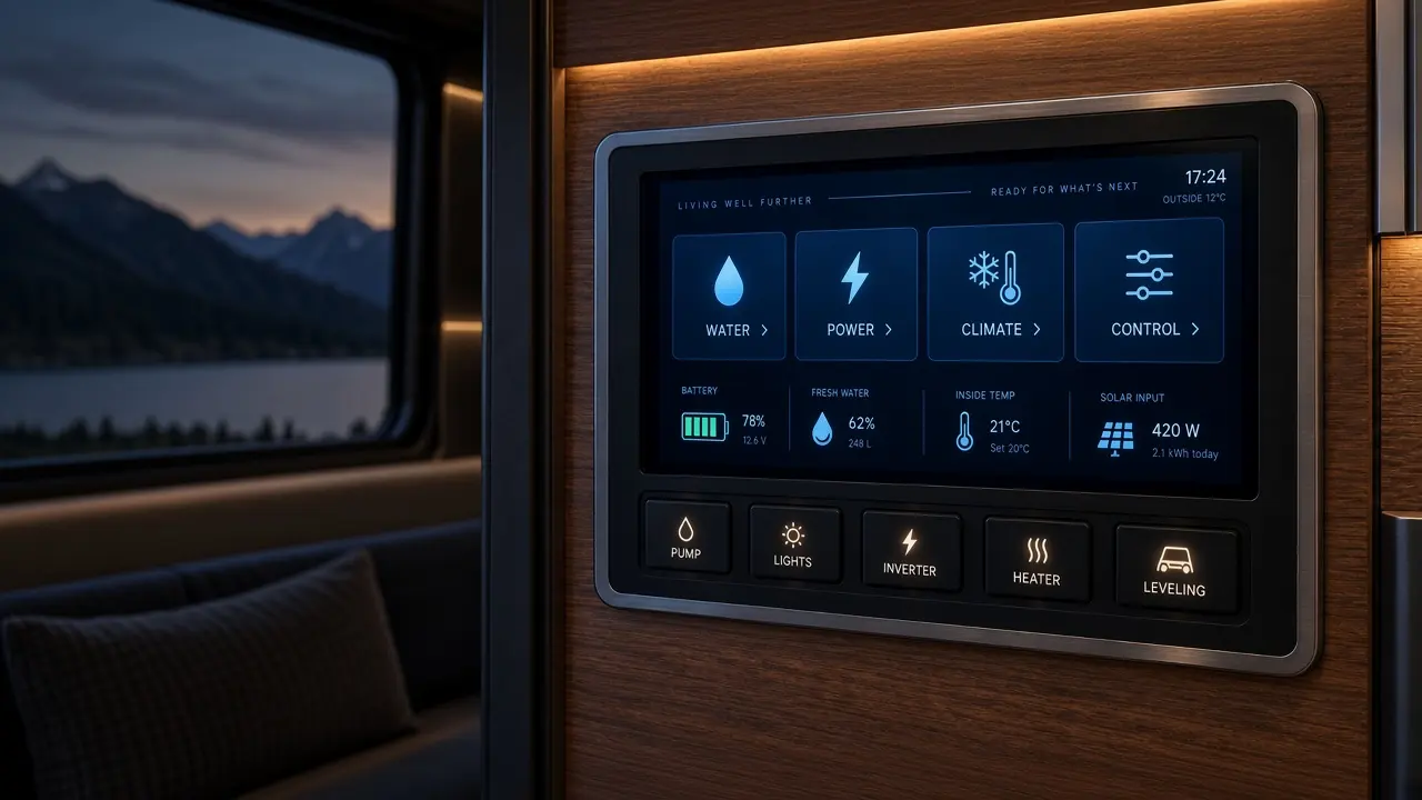 Smart living control panel in the living space
