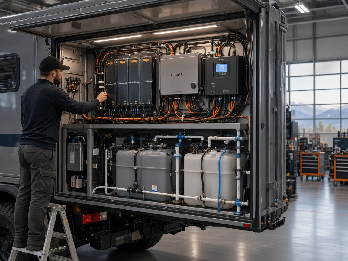 Off-grid power and water systems installation